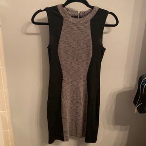 Black tight high neck dress